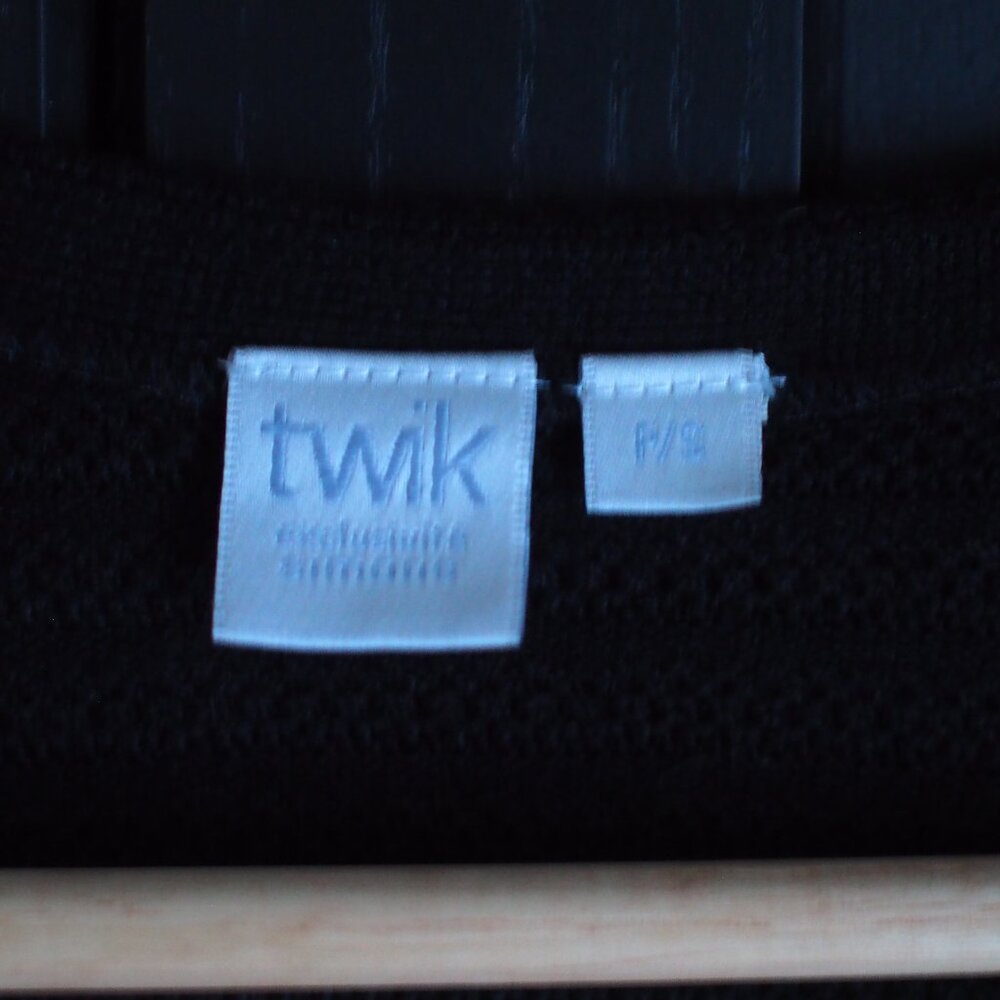 Twik (by Simon's) | Black Ribbed Open Cardigan - Picture 3 of 5